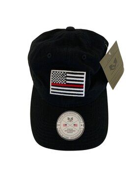 Thin Red Line Black Cotton Baseball Cap By Rapid Dominance